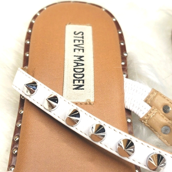 Steve Madden Selina Strappy Slide Sandal white silver 8 - Picture 7 of 10